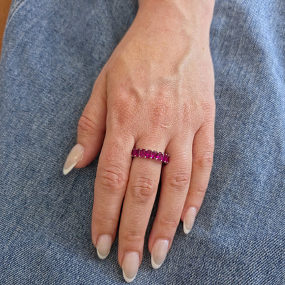 Nexus Eternity Ring – Deep Red Garnet