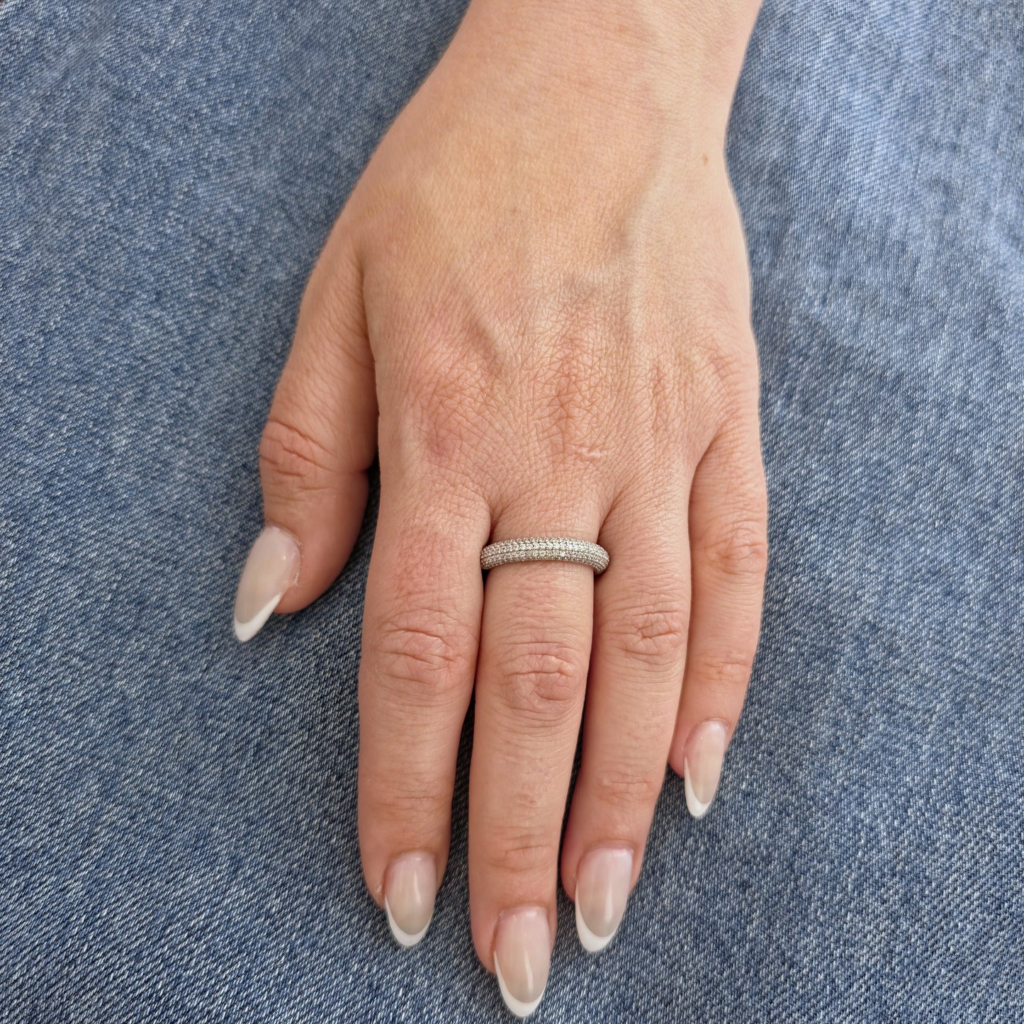 Linea Glide Midi Ring – White Diamond