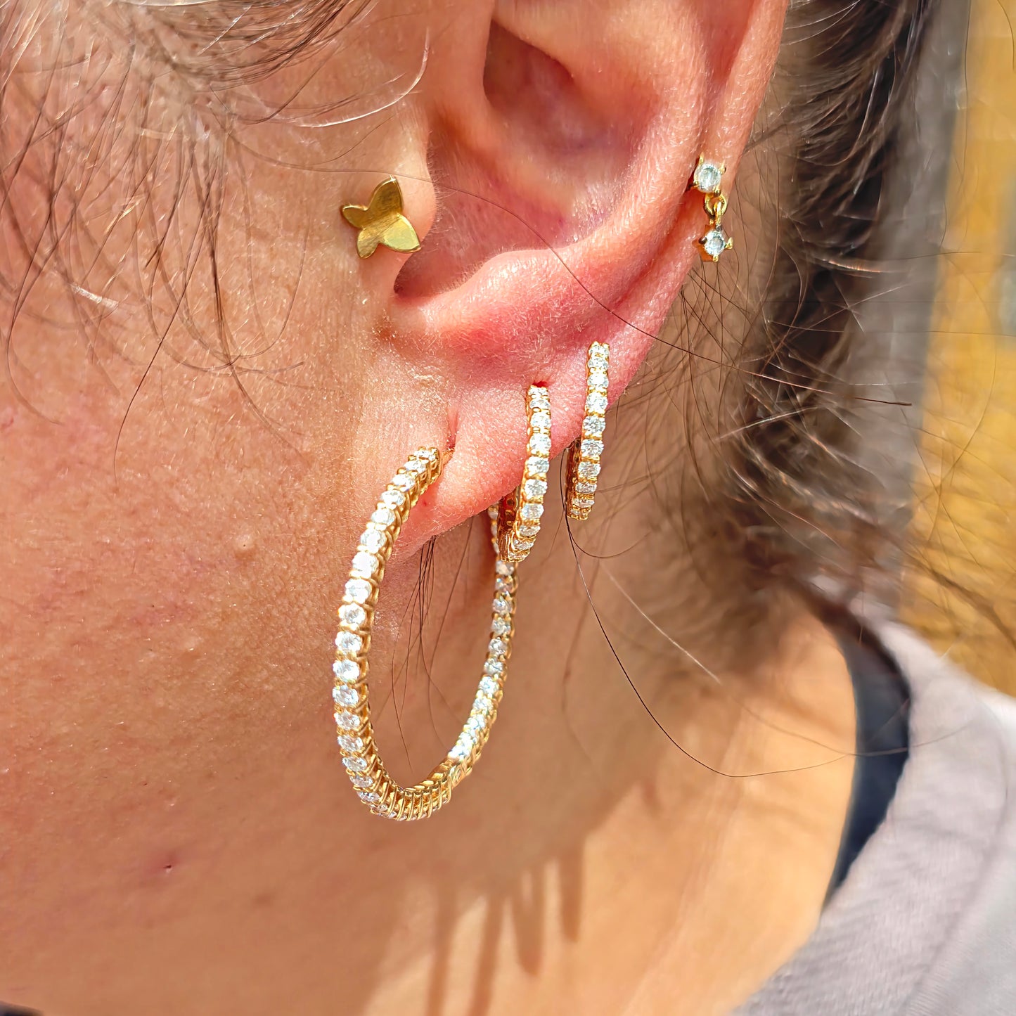 Linea Grande Hoop Earrings – Yellow Sapphire