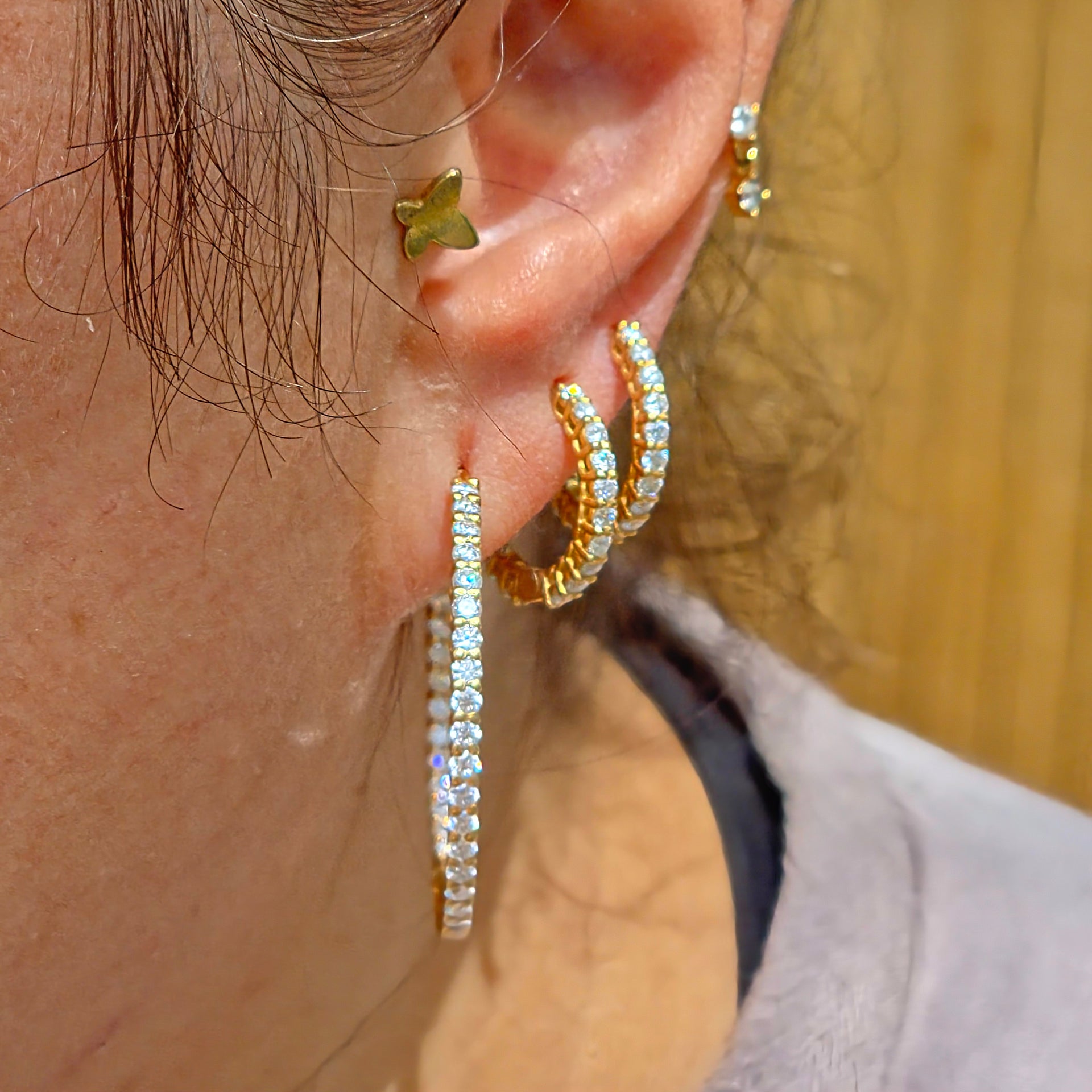 Linea Grande Hoop Earrings – Purple Amethyst