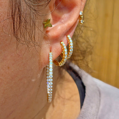 Linea Midi Hoop Earrings – Yellow Sapphire