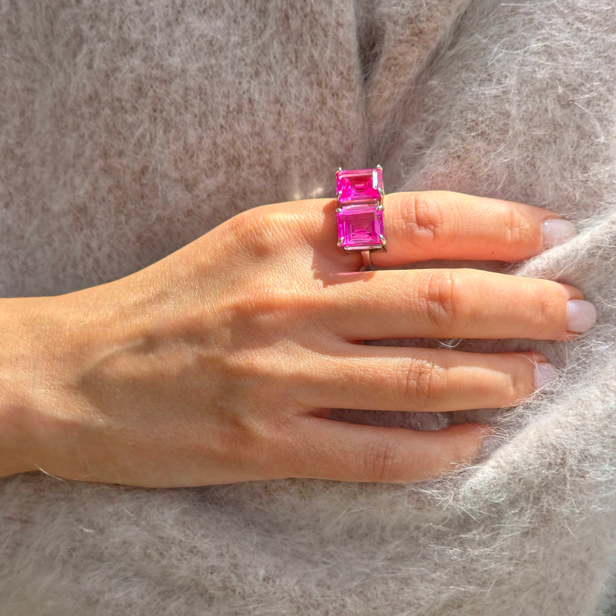 Nexus Twin Ring – Light Pink Sapphire