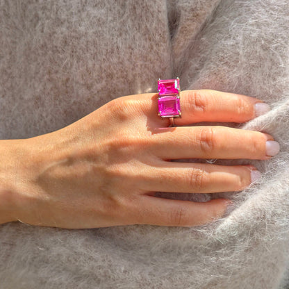 Nexus Twin Ring – Light Pink Sapphire