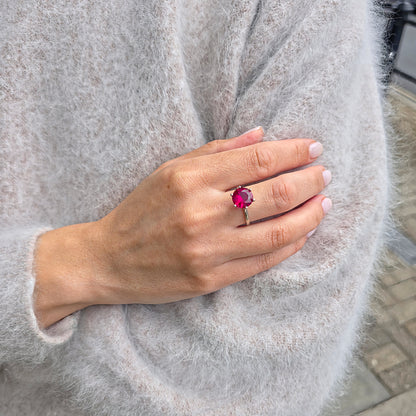 Juno Bold Solitaire Ring – Red Ruby