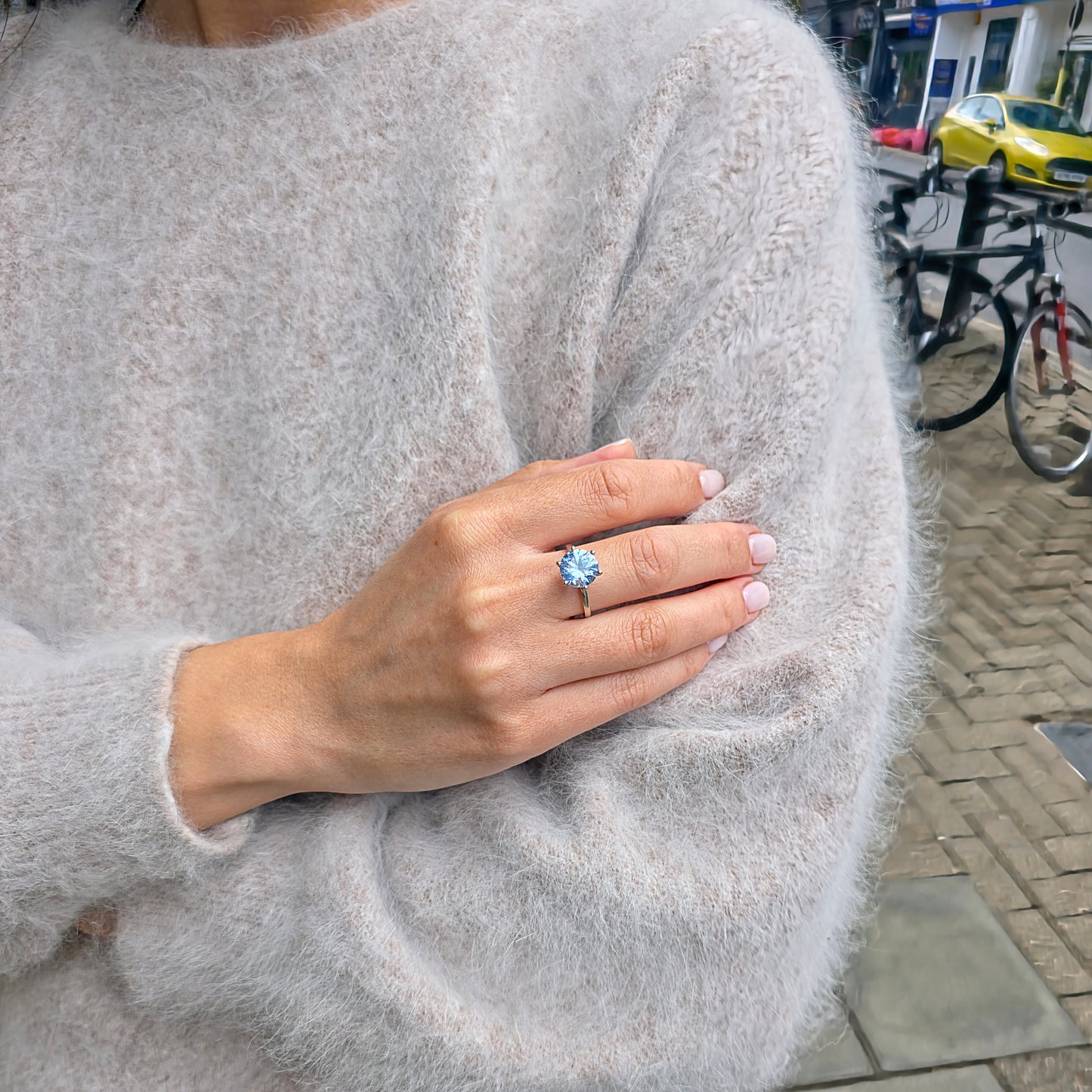 Juno Bold Solitaire Ring – Zambian Green Emerald