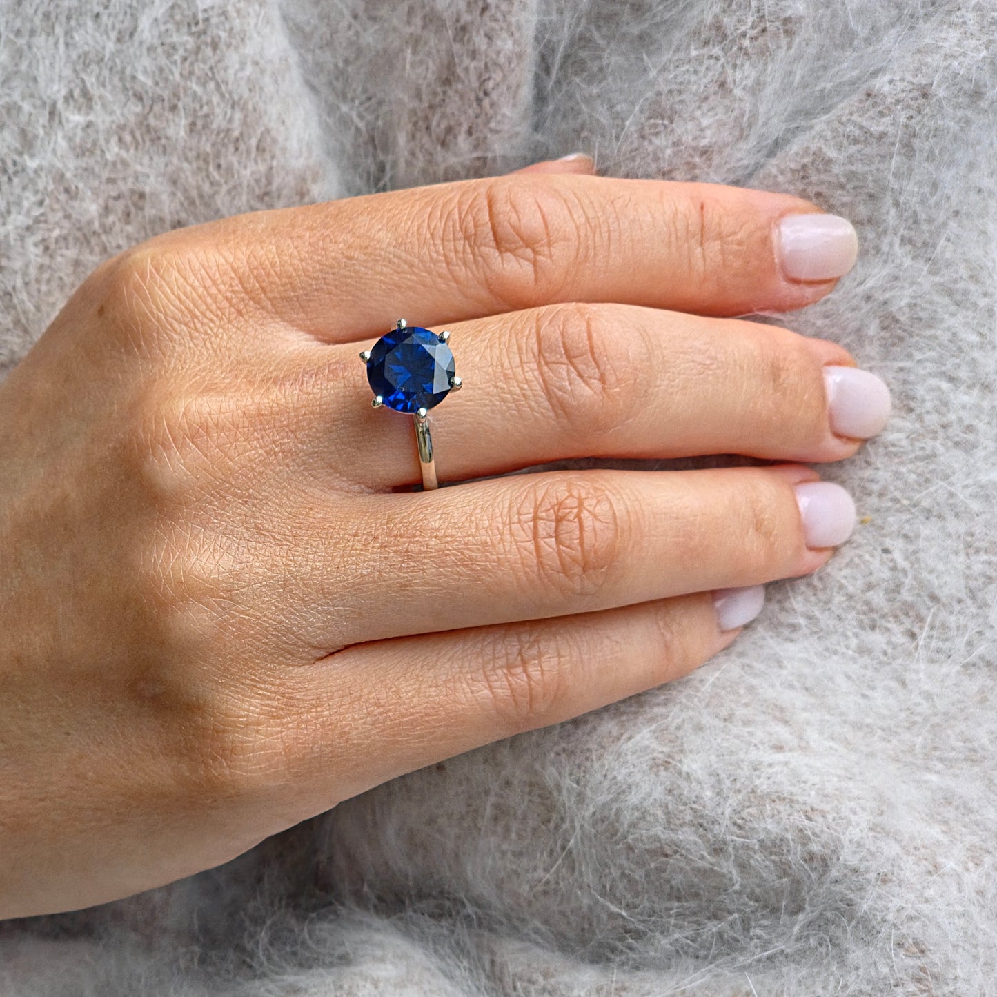 Juno Bold Solitaire Ring – Purple Amethyst