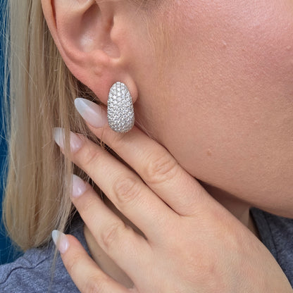 Linea Arch Maxi Earrings – White Diamond