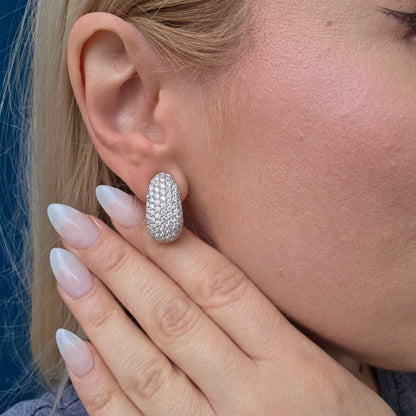 Linea Arch Maxi Earrings – White Diamond