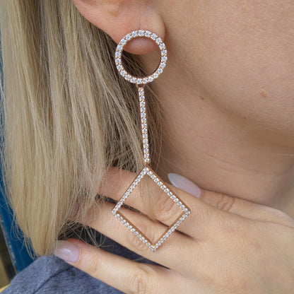 Linea Vector Statement Earrings – White Diamond