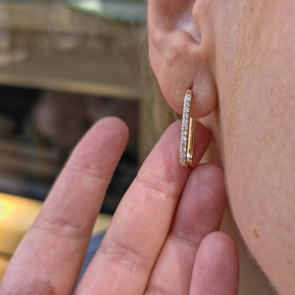 Linea Trace Earrings – White Diamond