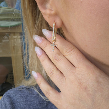 Linea Trace Earrings – White Diamond