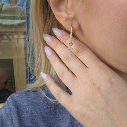 Linea Trace Earrings – White Diamond