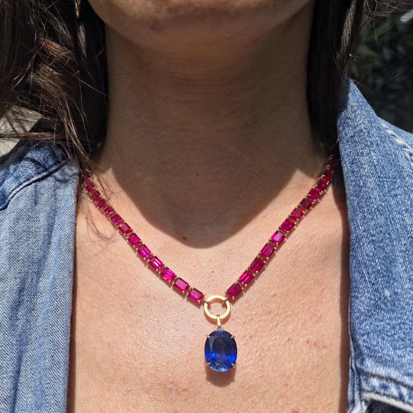 Nexus Tennis Necklace – Red Ruby