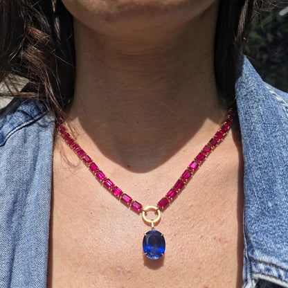 Nexus Tennis Necklace – Red Ruby