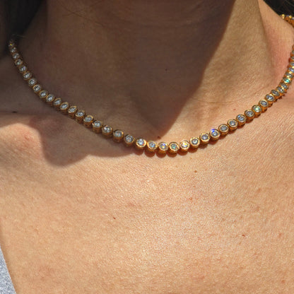 Forma Tennis Necklace 9.5ct – White Diamond