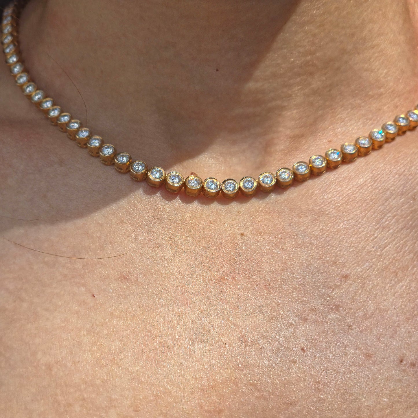 Forma Tennis Necklace – Deep Red Garnet