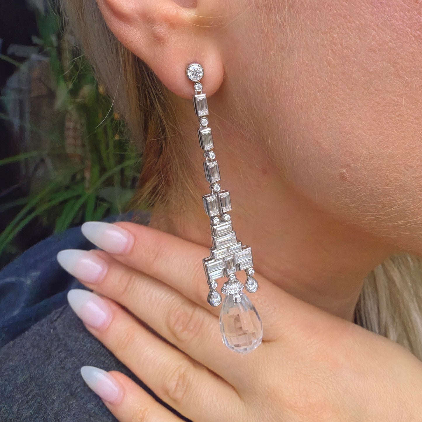 Nova Briolette Earrings – Rock Crystal
