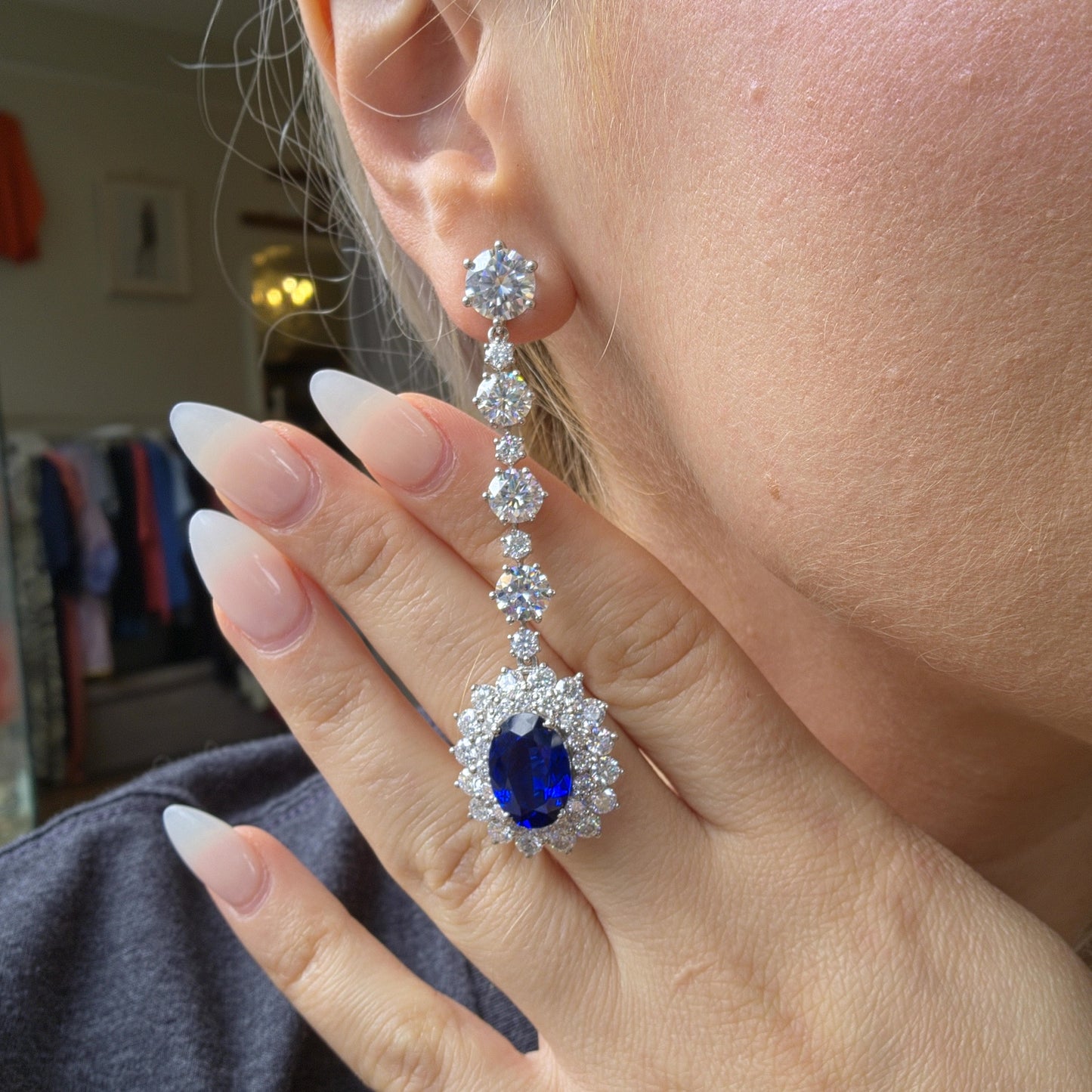 Velara Regina Earrings – Blue Sapphire