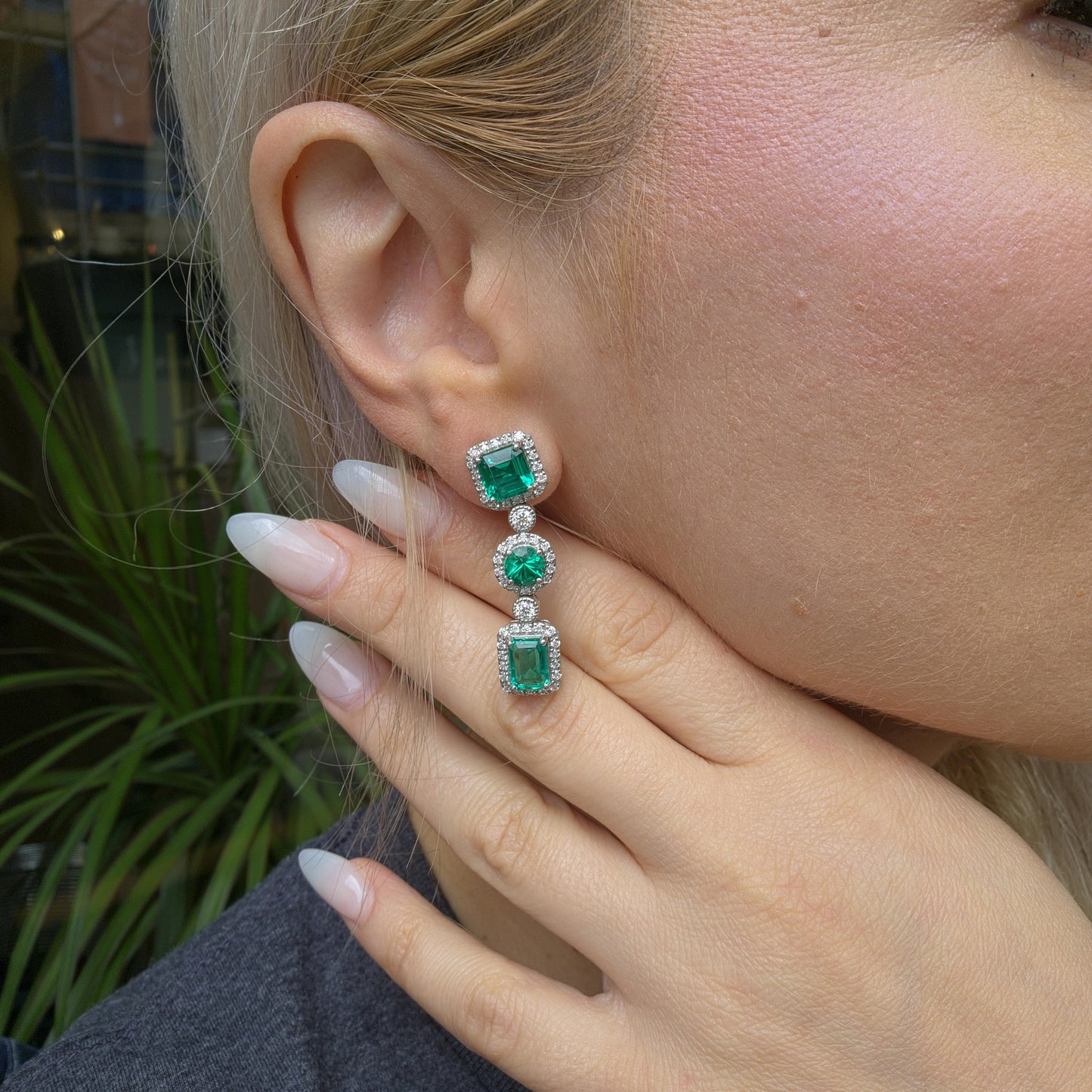 Nexus Empire Earrings – Colombian Green Emerald