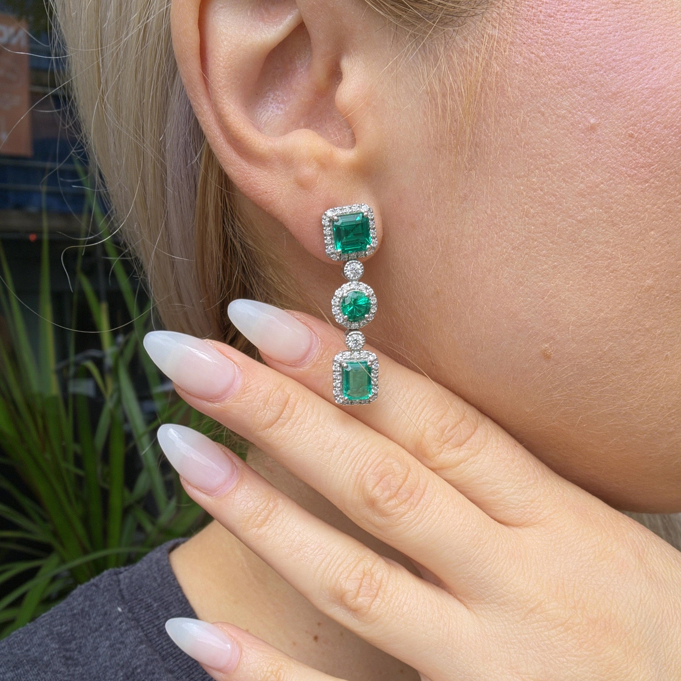 Nexus Empire Earrings – Colombian Green Emerald