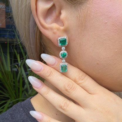 Nexus Empire Earrings – Colombian Green Emerald