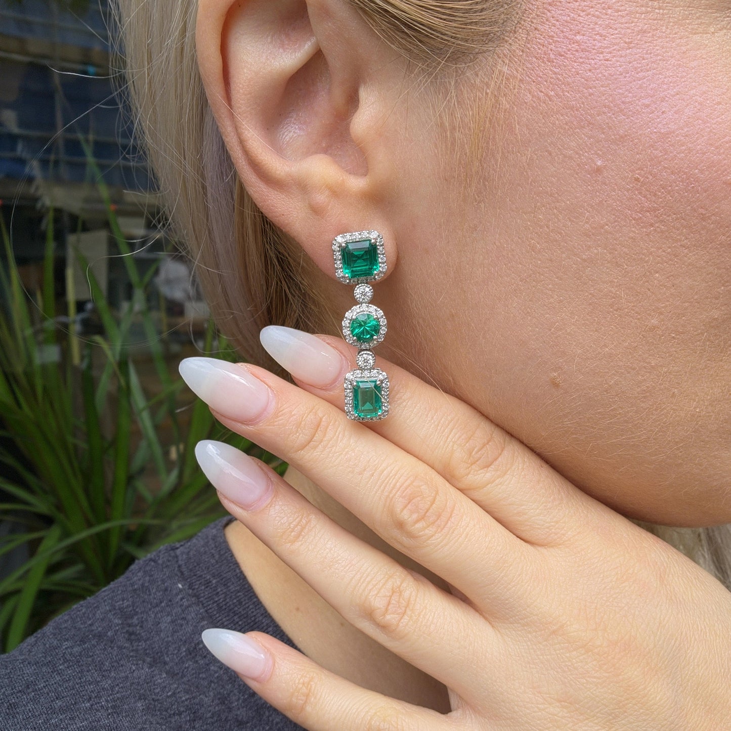 Nexus Empire Earrings – Colombian Green Emerald