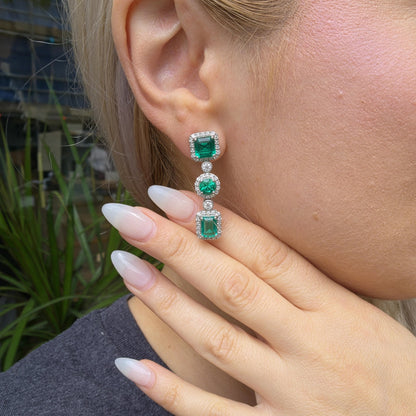 Nexus Empire Earrings – Colombian Green Emerald