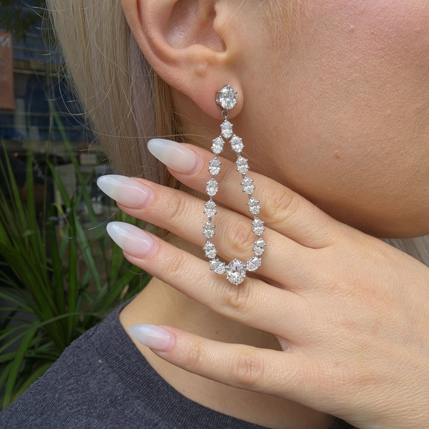 Velara Statement Earrings – White Diamond