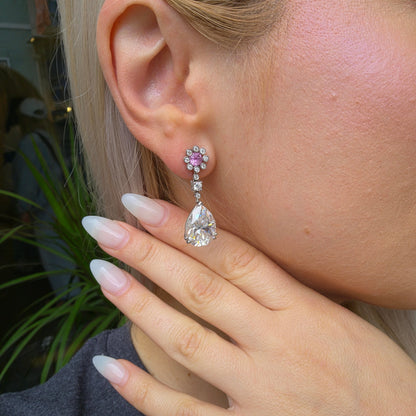 Nova Bloom Earrings – Light Pink Sapphire