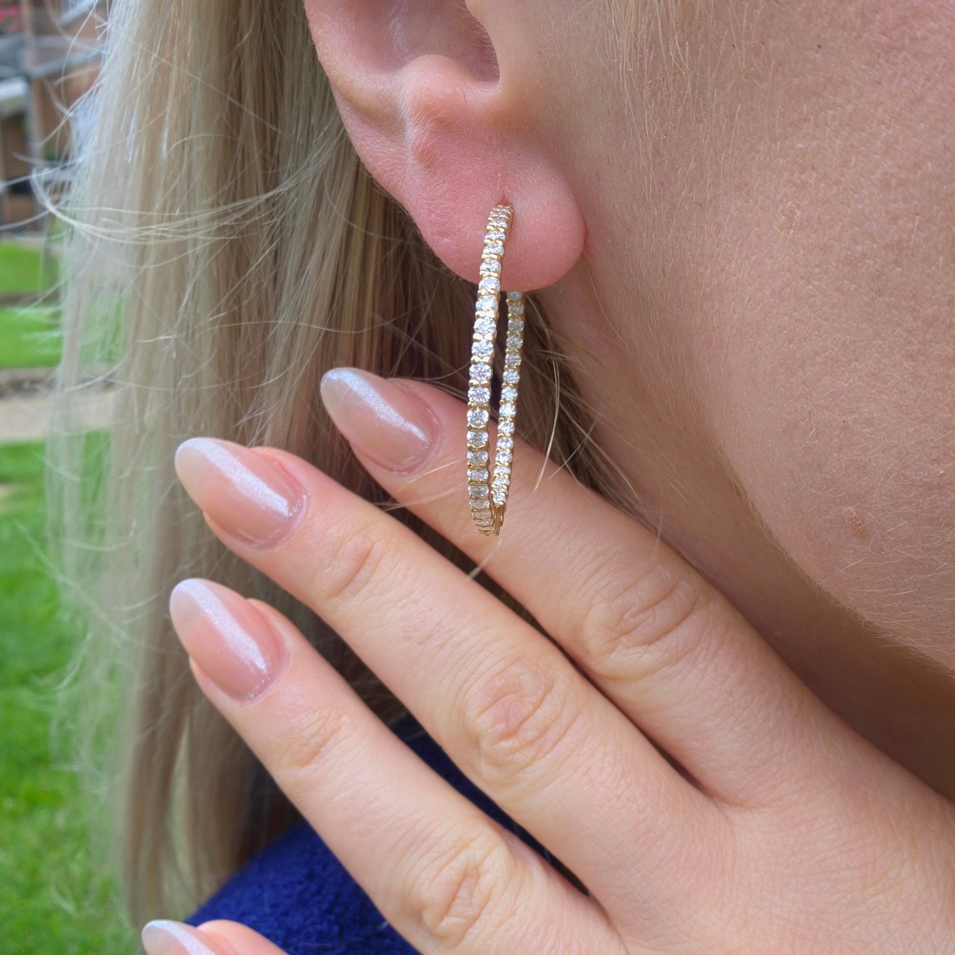 Linea Grande Hoop Earrings – Purple Amethyst