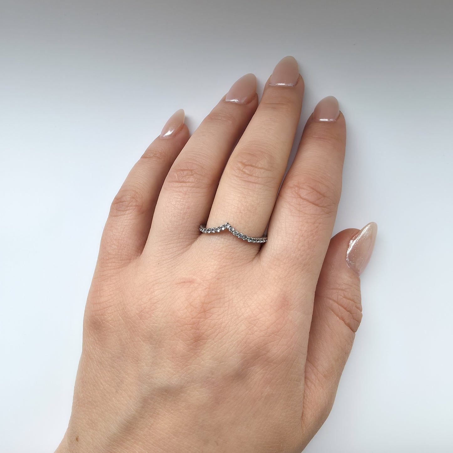 Linea V Demi Ring – Light Blue Aquamarine