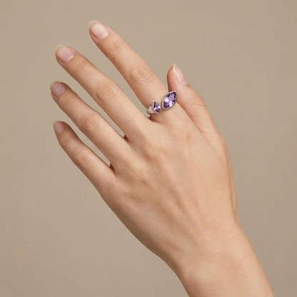 Aria Duo Marquise Ring – Purple Amethyst