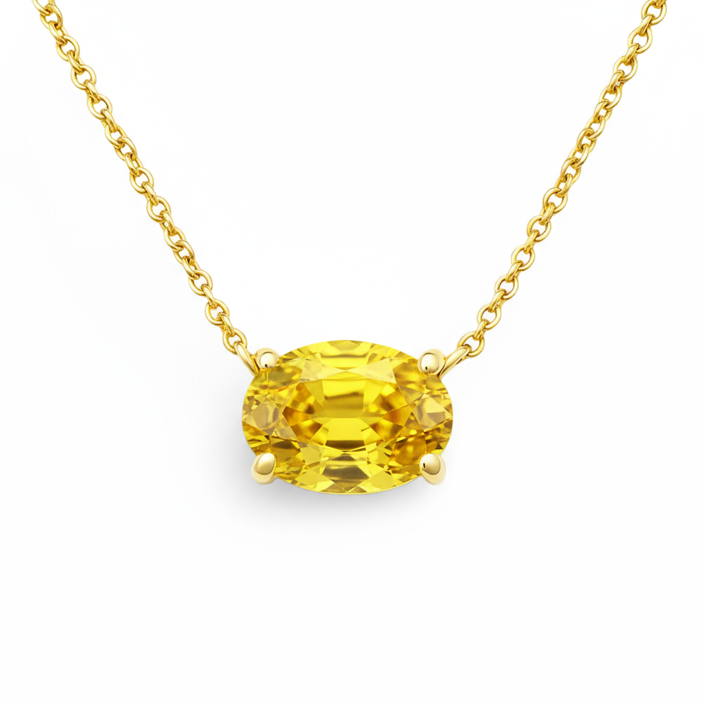 Velara Solitaire Necklace – Yellow Sapphire