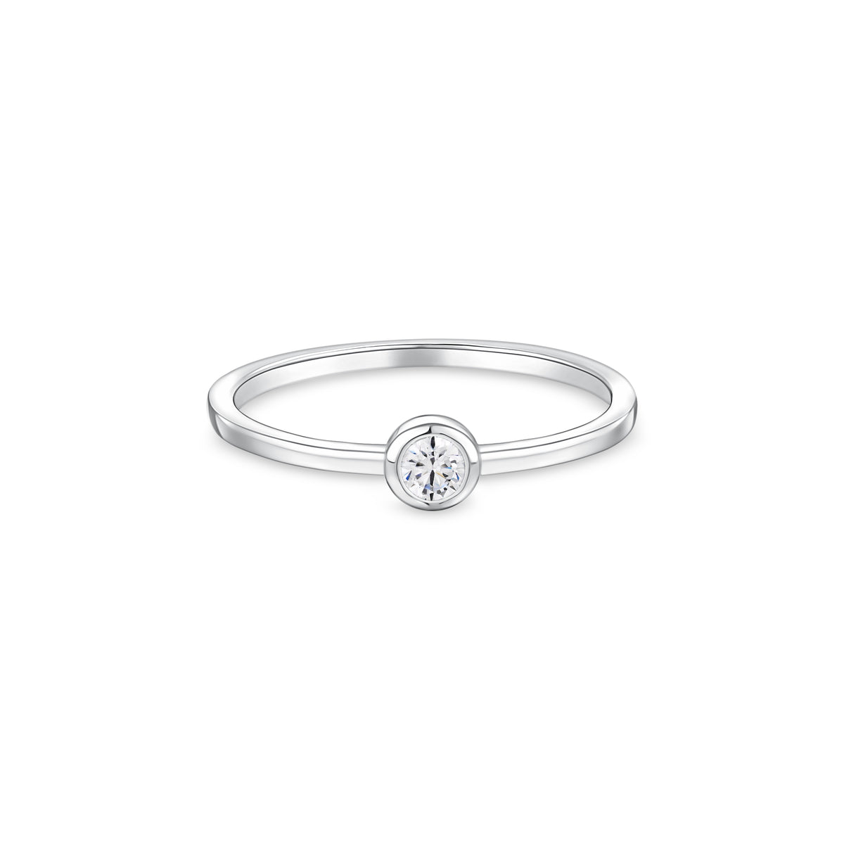 Forma Mini Solitaire Ring – White Diamond