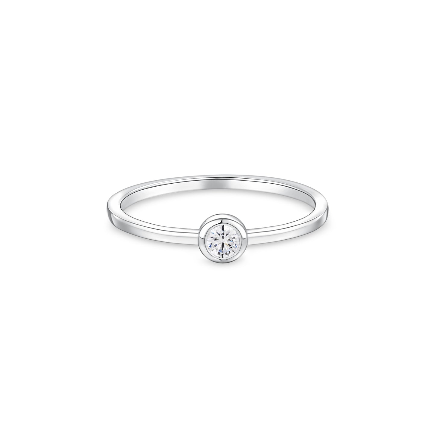 Forma Mini Solitaire Ring – White Diamond