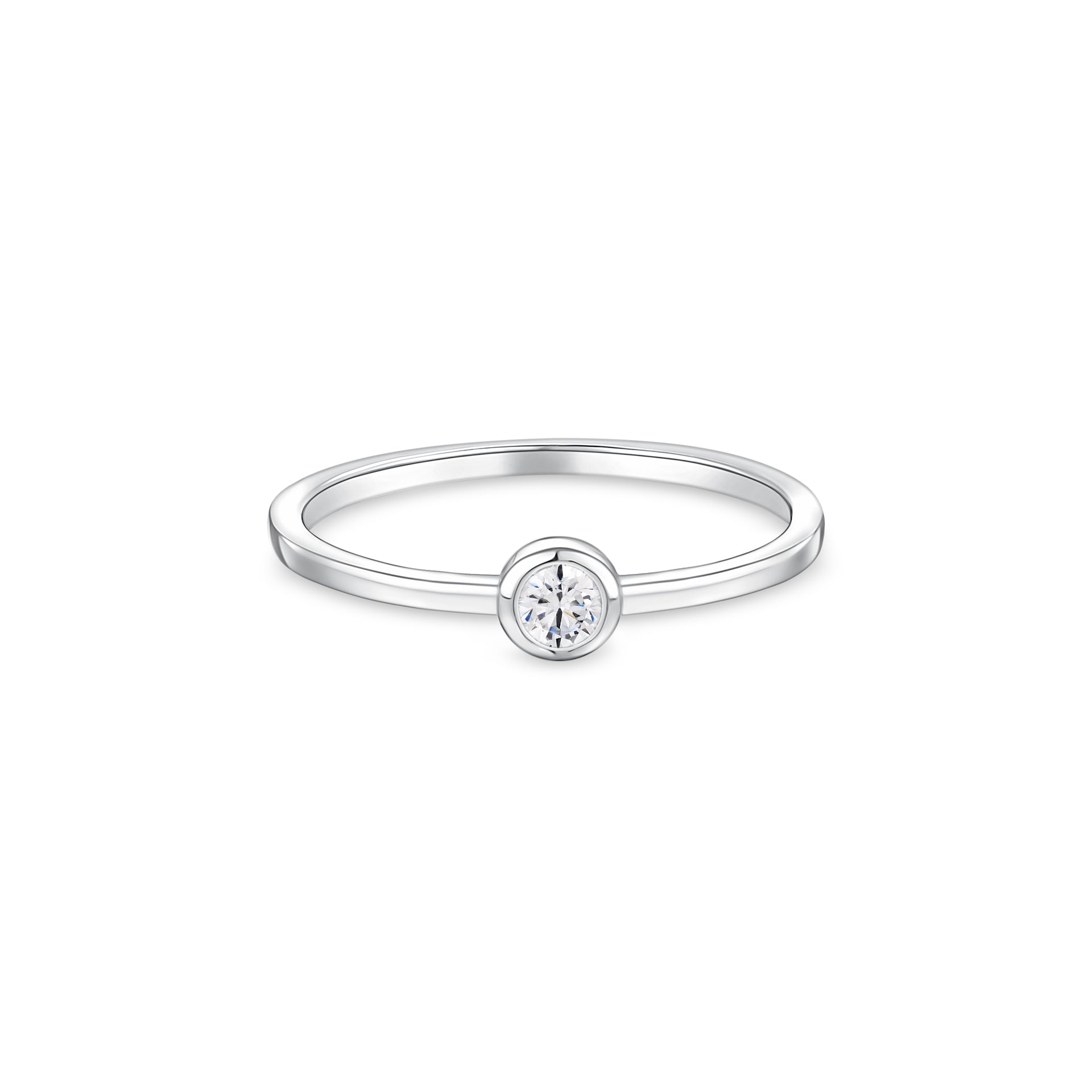 Forma Mini Solitaire Ring – White Diamond
