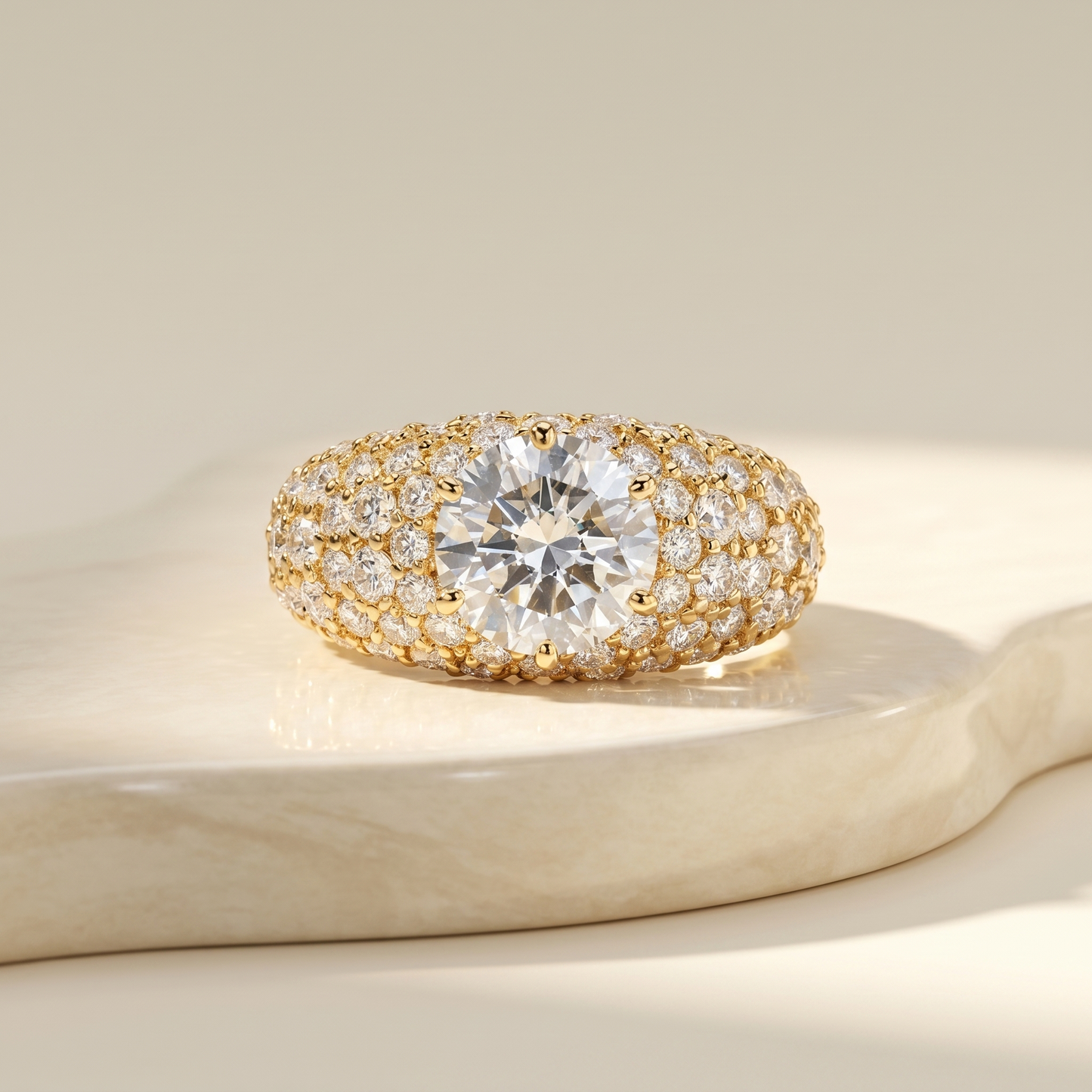 Juno Pavé Grand Dome Ring – White Diamond