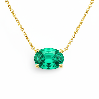 Velara Solitaire Necklace – Colombian Green Emerald