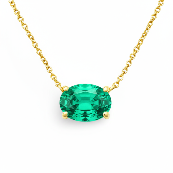 Velara Solitaire Necklace – Colombian Green Emerald