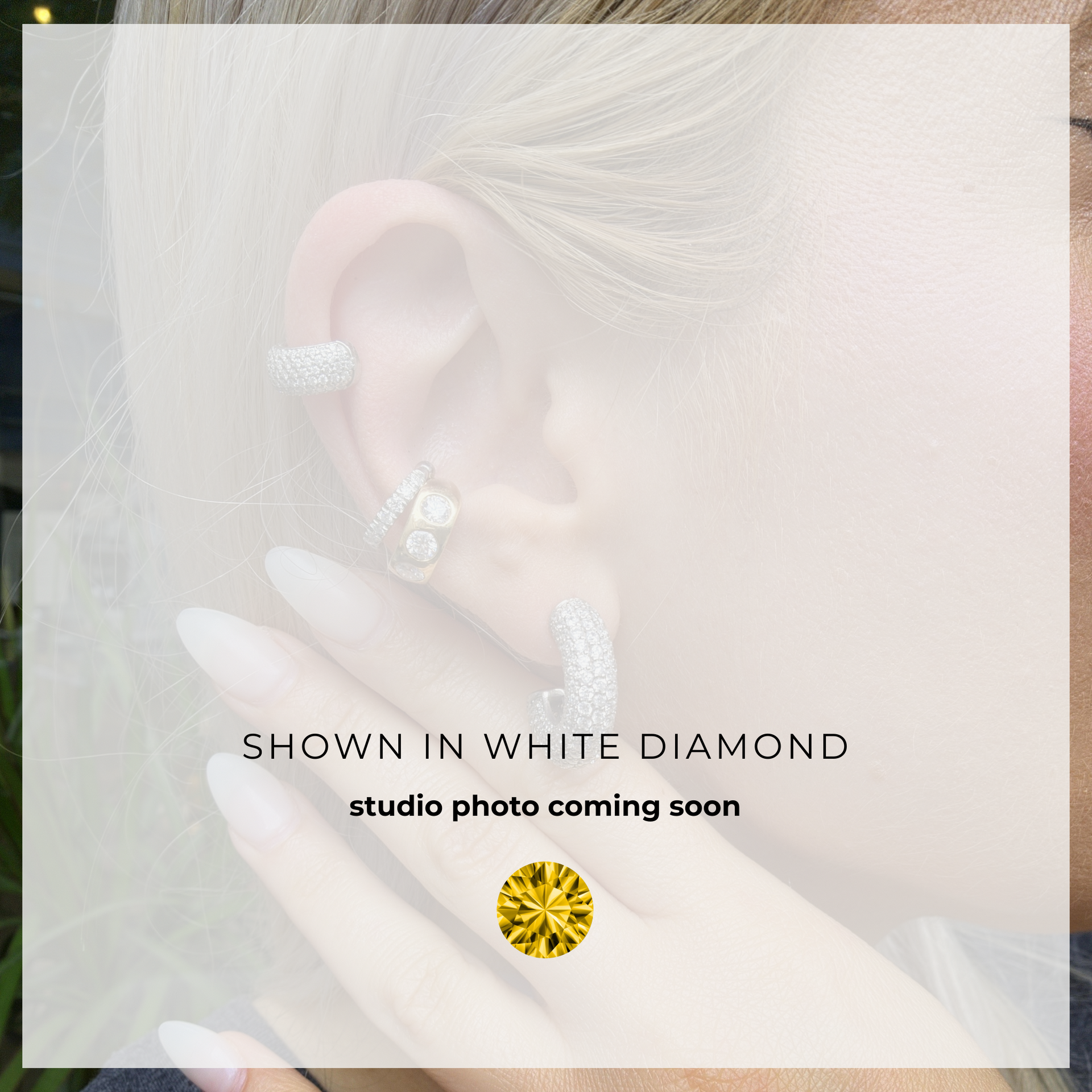 Linea Bold Ear Cuff – Yellow Sapphire