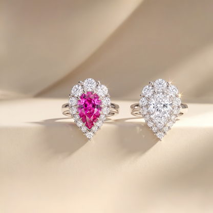 Nova Halo Ring – Vivid Pink Sapphire