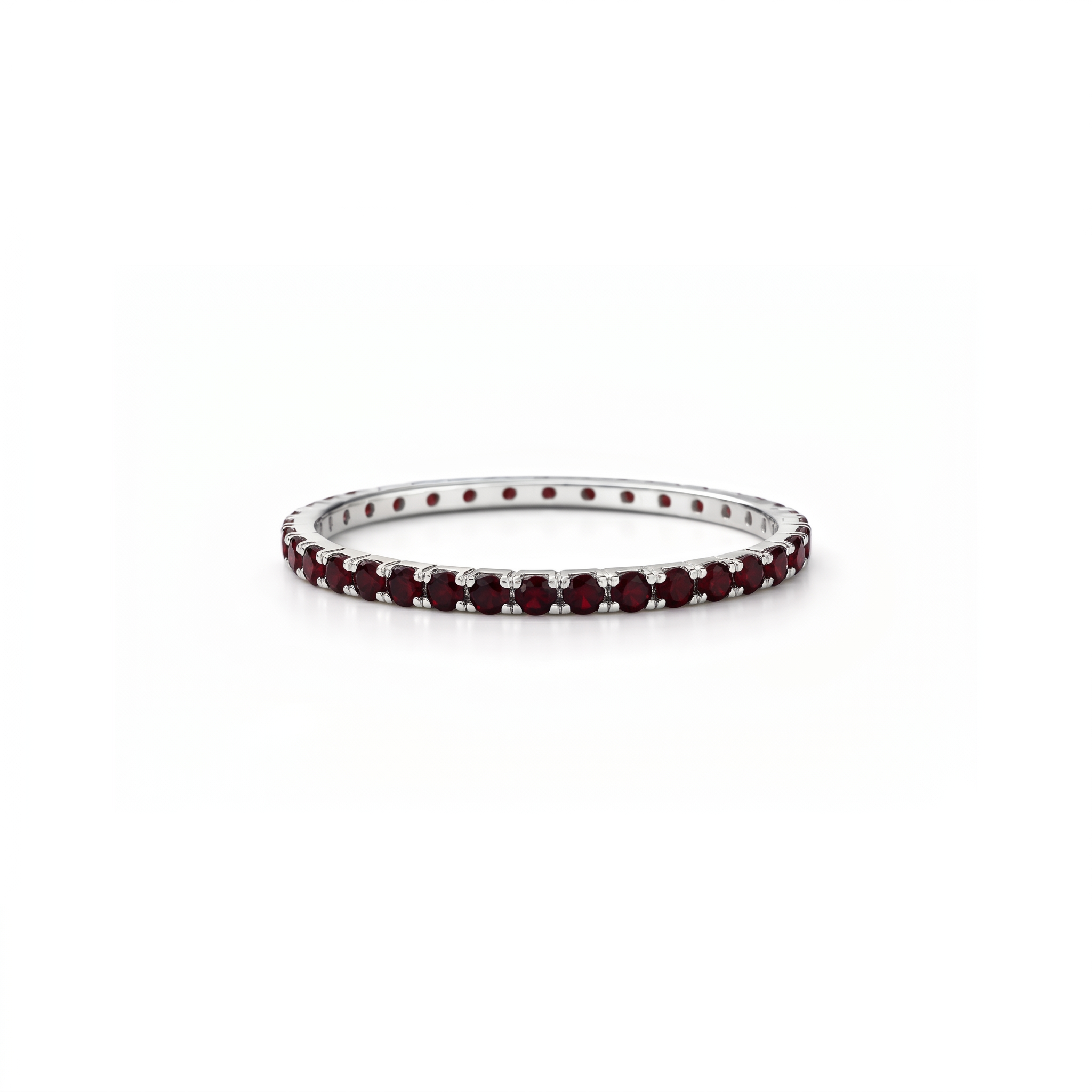 Linea Mini Ring – Deep Red Garnet