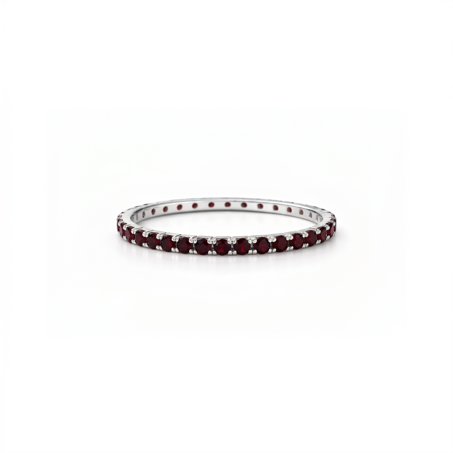 Linea Mini Ring – Deep Red Garnet
