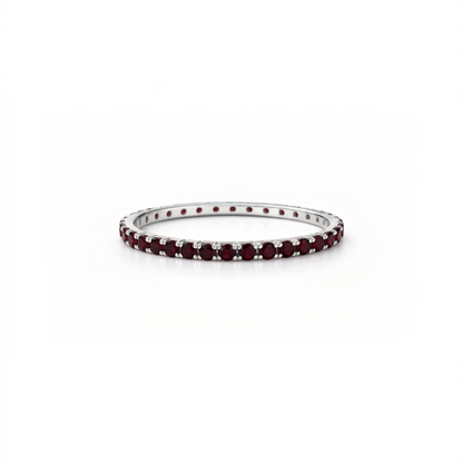 Linea Mini Ring – Deep Red Garnet