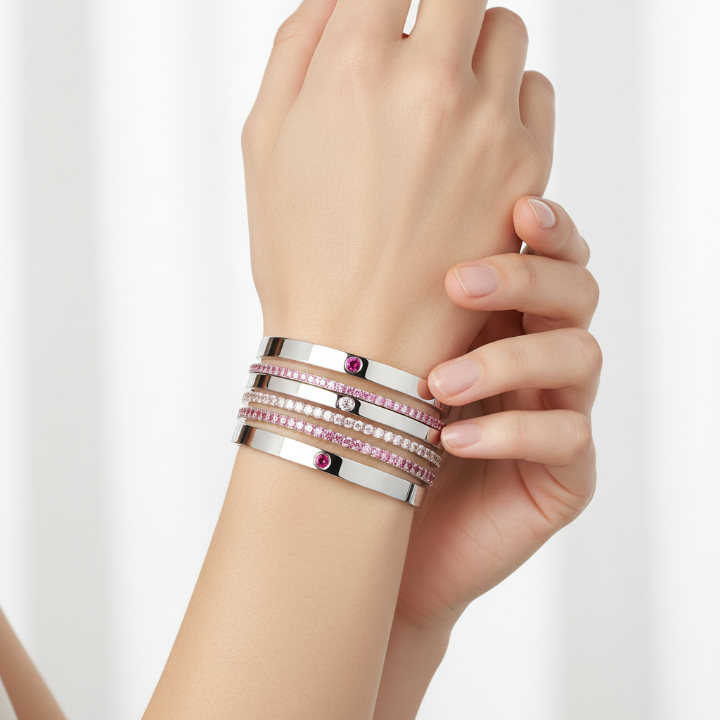 Forma Uno Elemental Bangle – Vivid Pink Sapphire