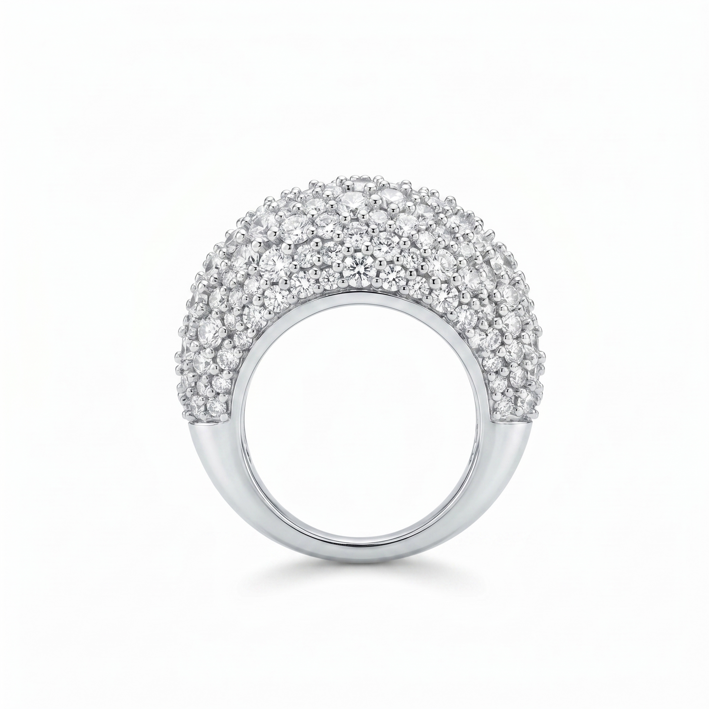 Linea Double Dome Statement Ring – White Diamond
