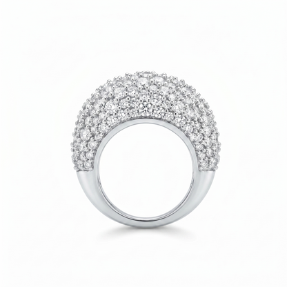 Linea Double Dome Statement Ring – White Diamond