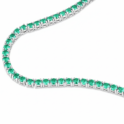 Juno Half Tennis Necklace – Colombian Green Emerald