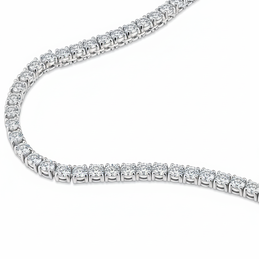 Juno Half Tennis Necklace 1.5ct – White Diamond