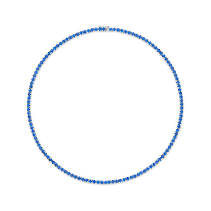 Juno Midi Tennis Necklace – Blue Sapphire